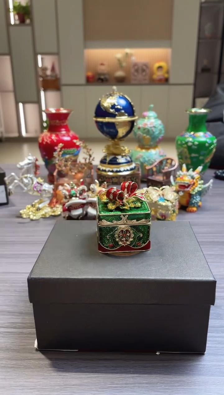 摆件七宝烧珐琅彩首饰盒