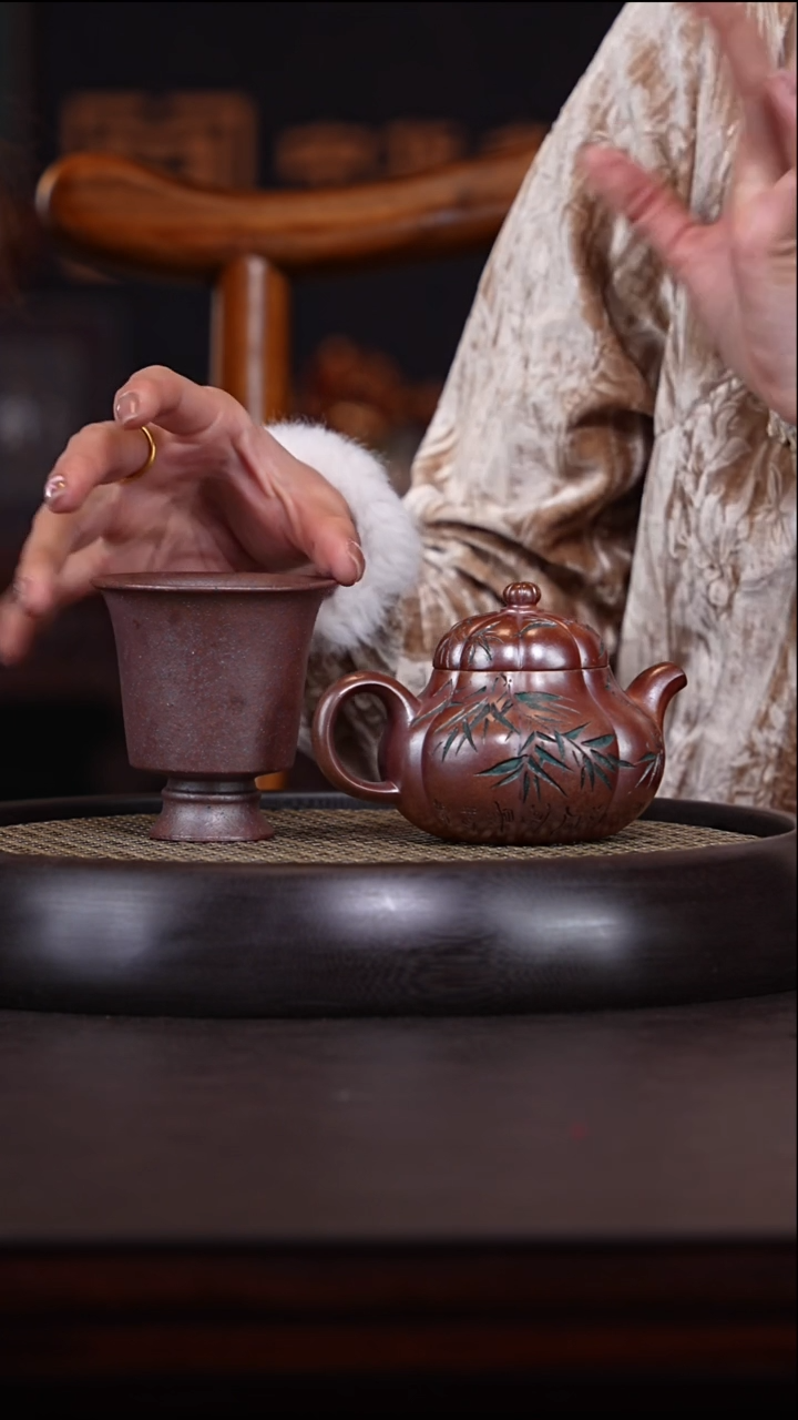 【闪购商品】紫砂茶壶任秋兴5-53柴烧筋纹200c