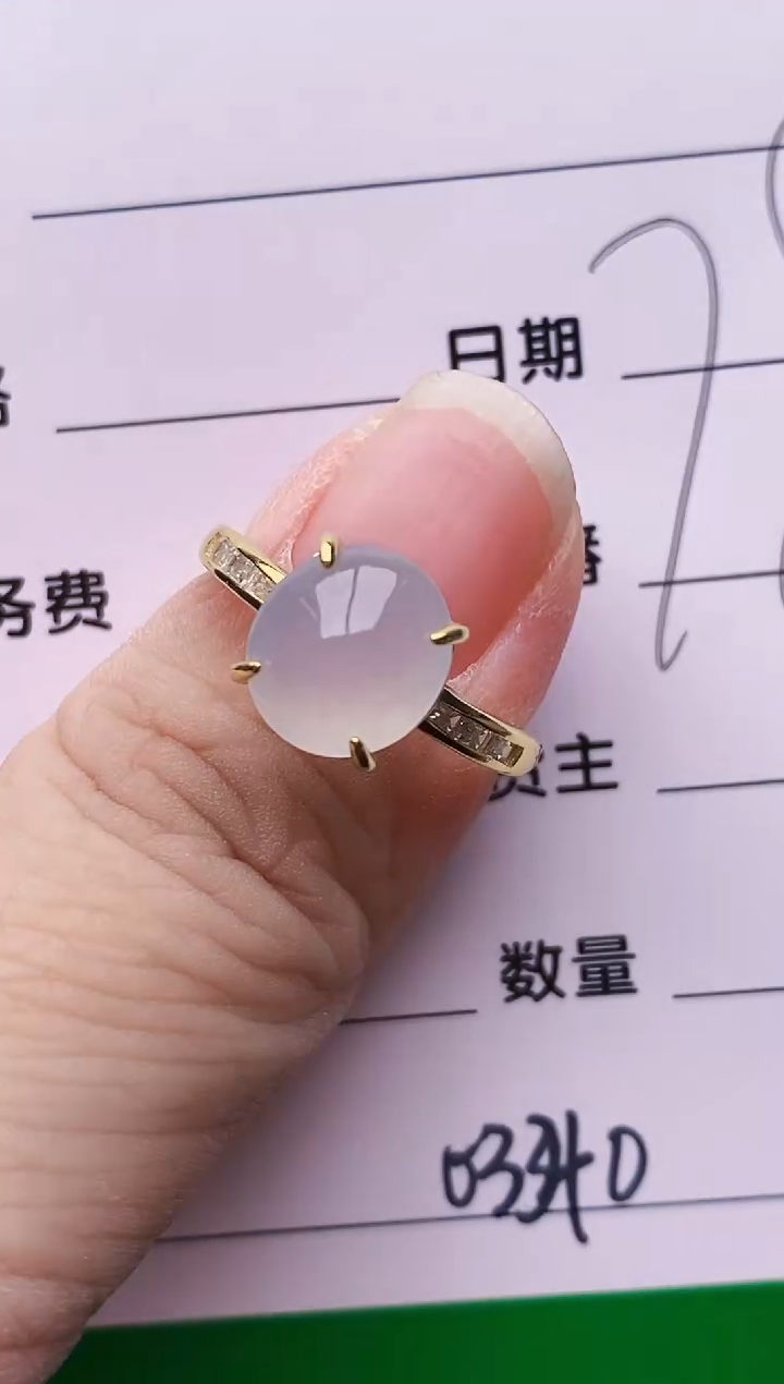 银S925镶嵌戒指翡翠0340