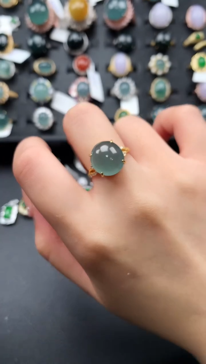 【闪购商品】翡翠戒指银S925镶嵌321312