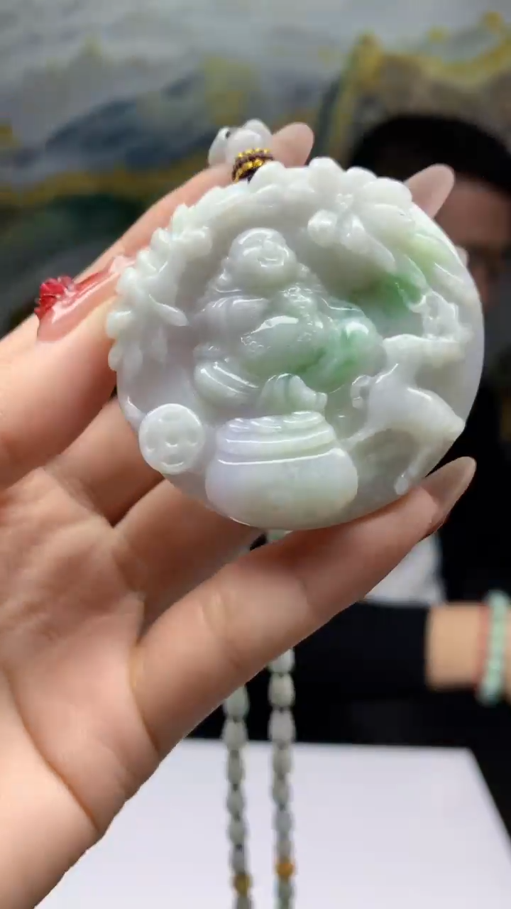 【闪购商品】定制翡翠未镶嵌1064ry-毛货挂件赠珠链27
