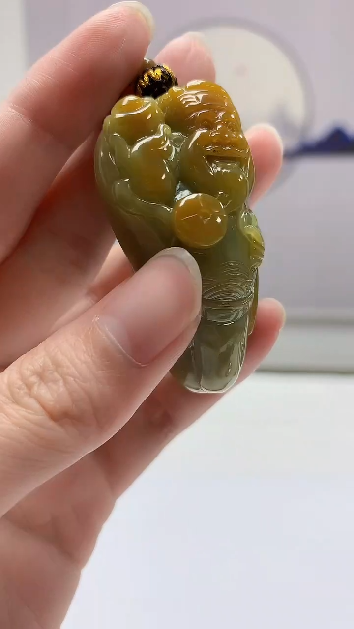 【闪购商品】定制翡翠未镶嵌4969zm-毛货挂件财神109
