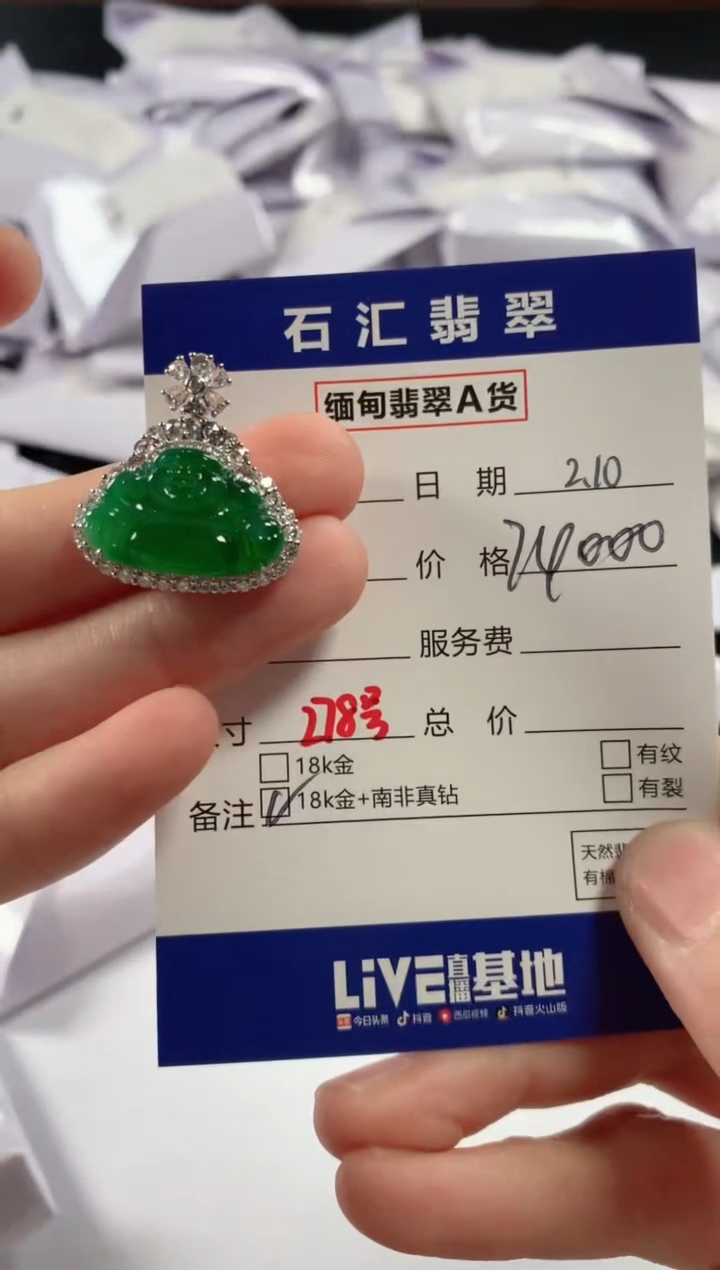 【闪购商品】翡翠颈饰18K金镶嵌1111111111