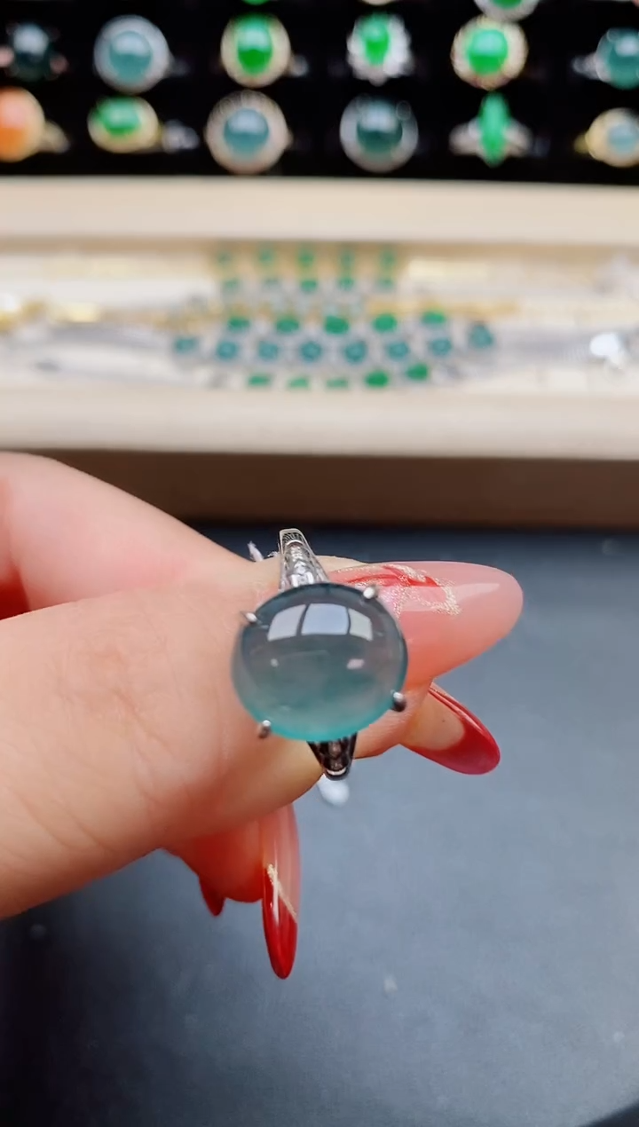 【闪购商品】翡翠戒指银S925镶嵌312321