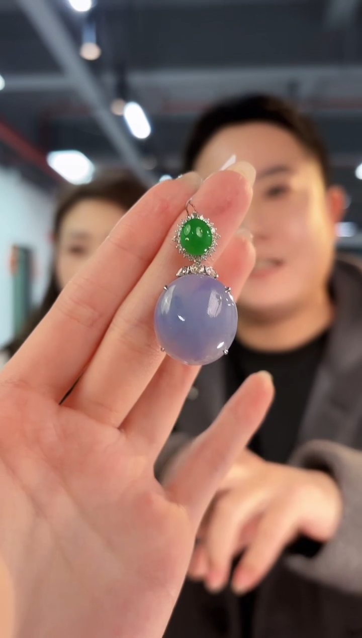 【闪购商品】翡翠颈饰18K金镶嵌缅料A货/支持复检/一件