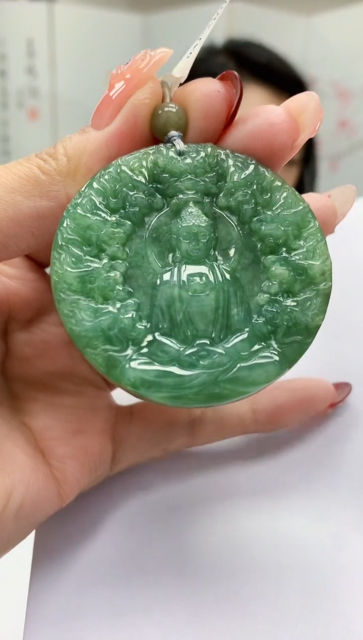 【闪购商品】定制翡翠未镶嵌3123MM-毛货挂件47