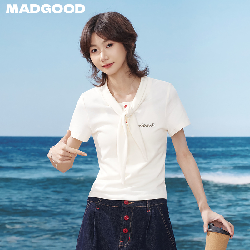 【年终宠粉破价】madgood马得工地莱赛尔撞色短袖T恤MDGDDX252347