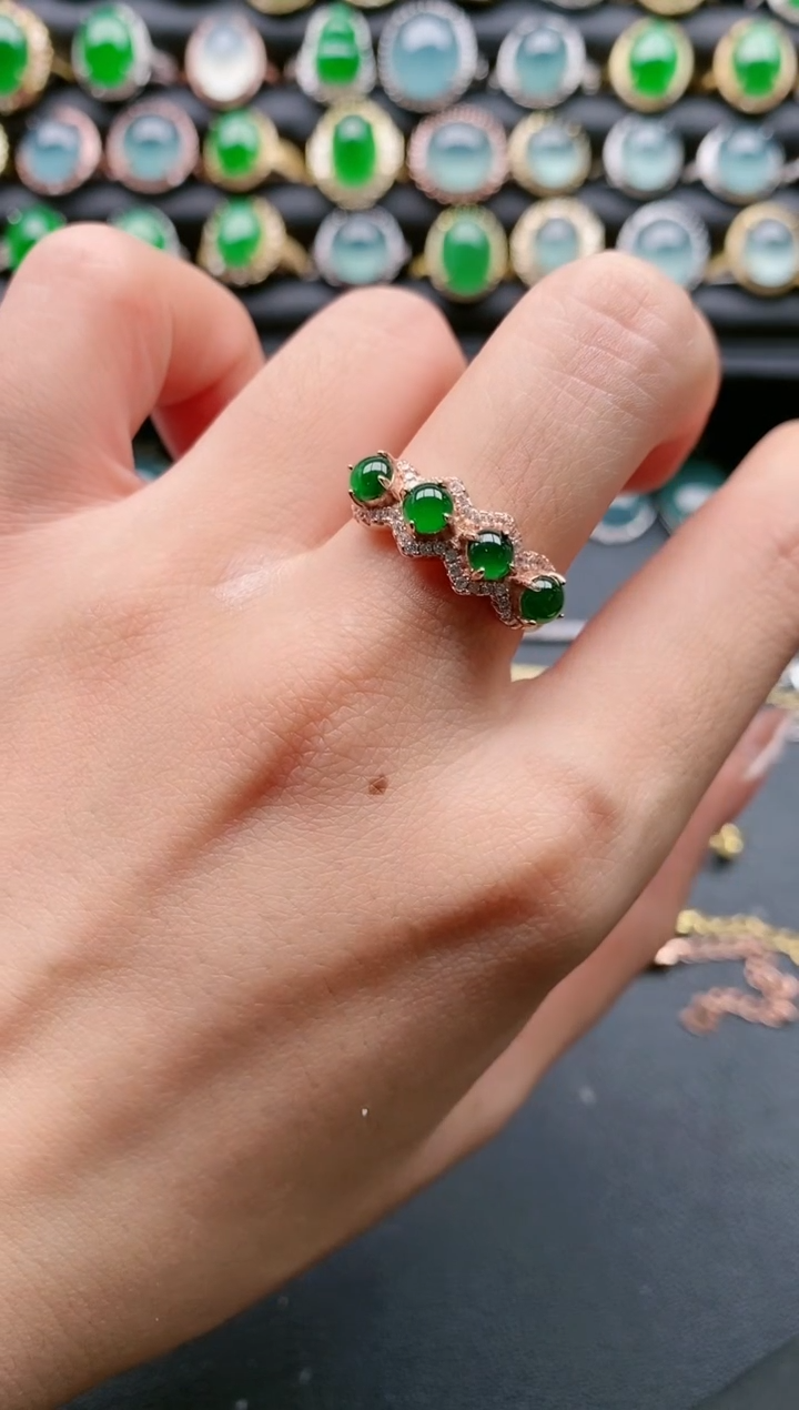 【闪购商品】翡翠戒指银S925镶嵌11111