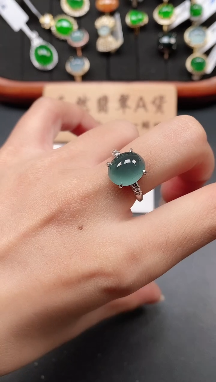 银S925镶嵌戒指翡翠11111