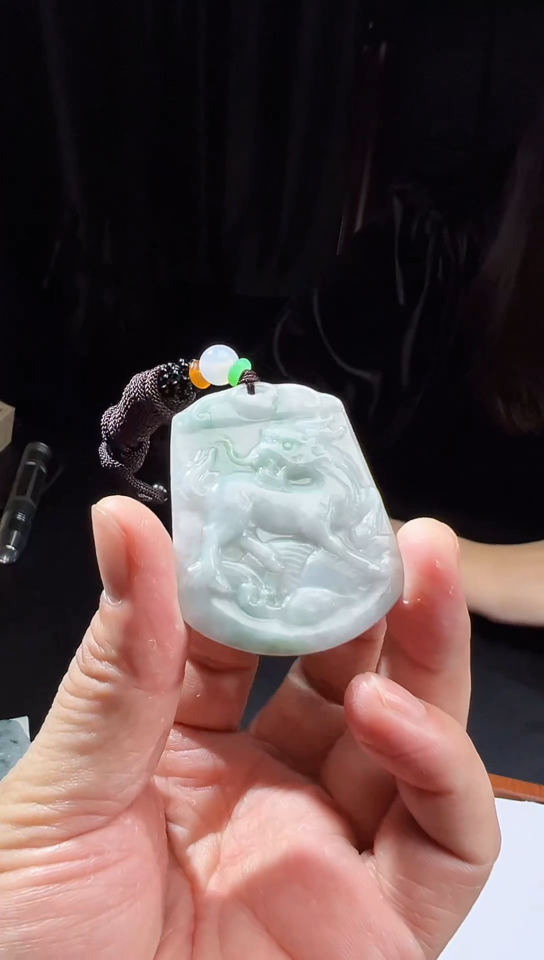 【闪购商品】翡翠颈饰未镶嵌天然翡翠（多样性发）麒麟牌12264