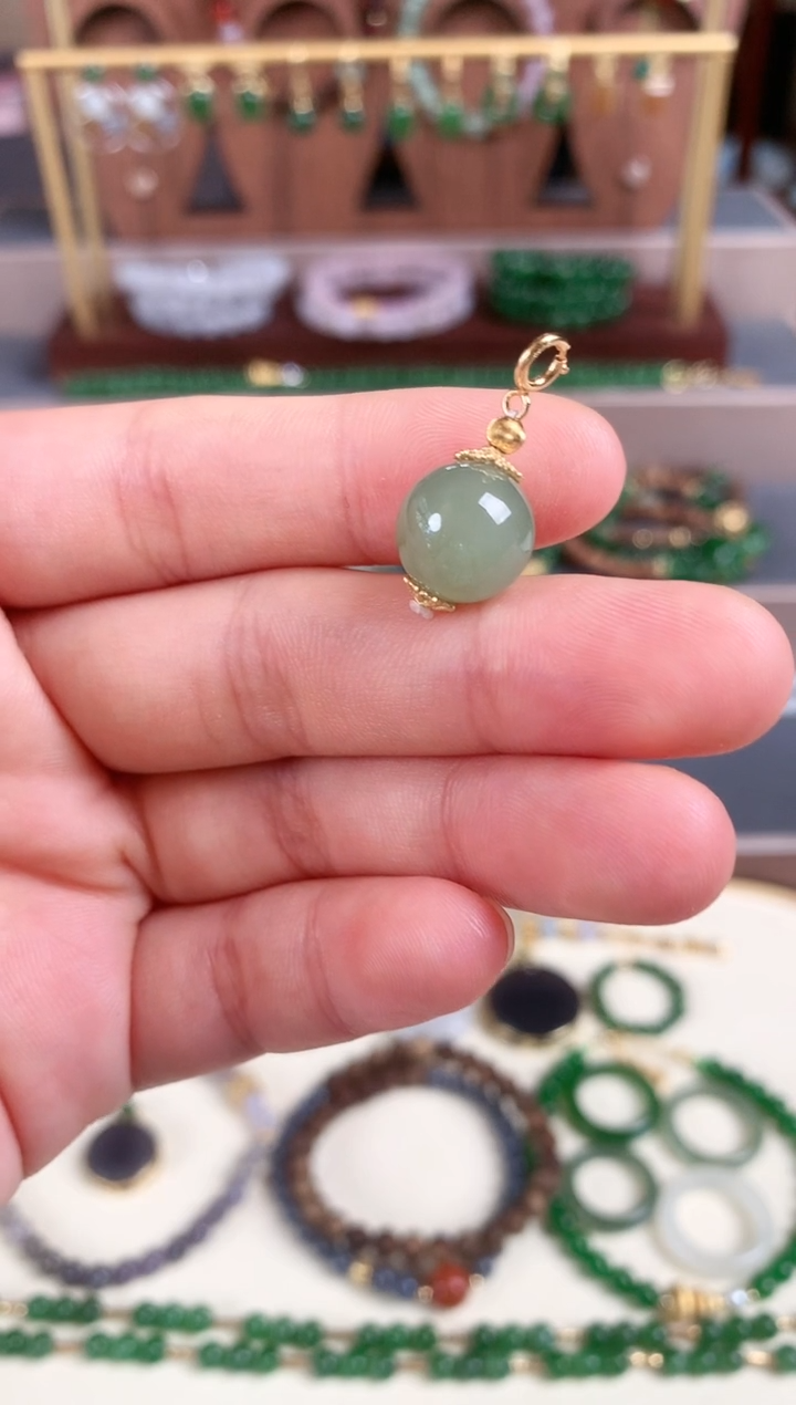 吊坠(不含链)银S925镶嵌和田玉1