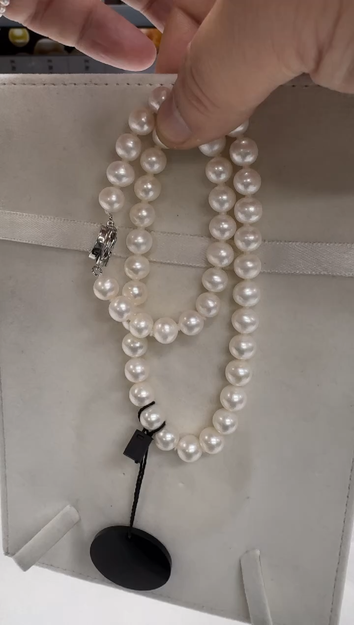 【闪购商品】淡水珍珠项链银S925镶嵌8-9mm