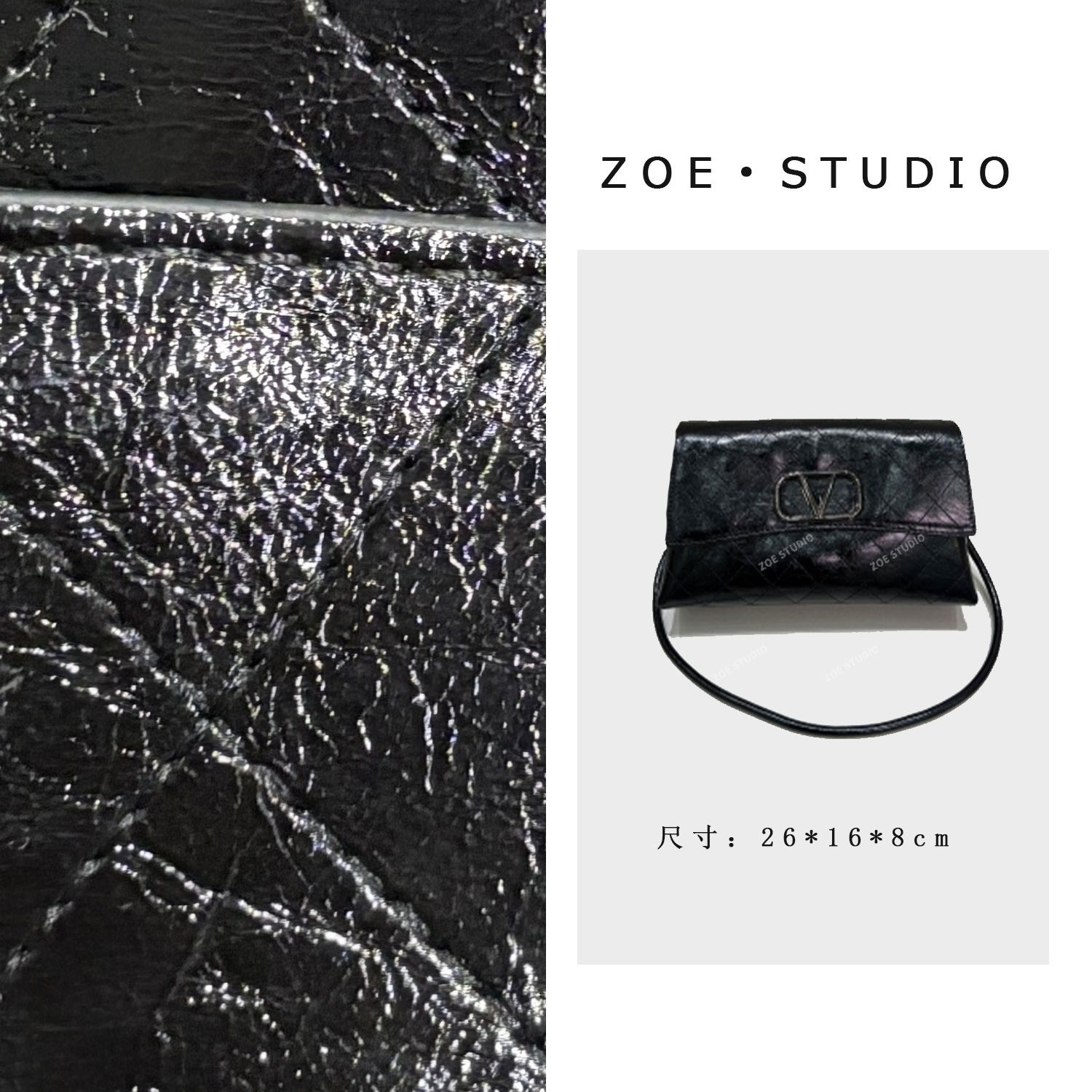 【佐伊甄选】ZT-95029-黑色轻奢女士时尚潮流百搭斜挎包轻奢