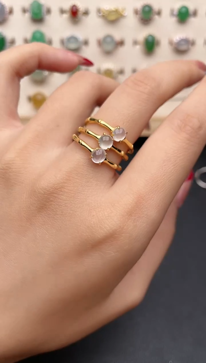 【闪购商品】翡翠戒指银S925镶嵌一物一证一礼盒