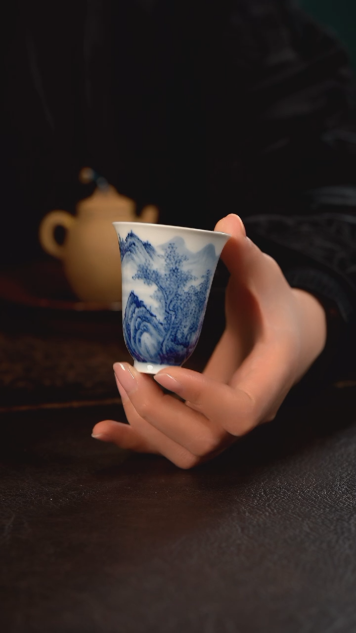 【闪购商品】杯HLX陶瓷山水闻香杯高 随机