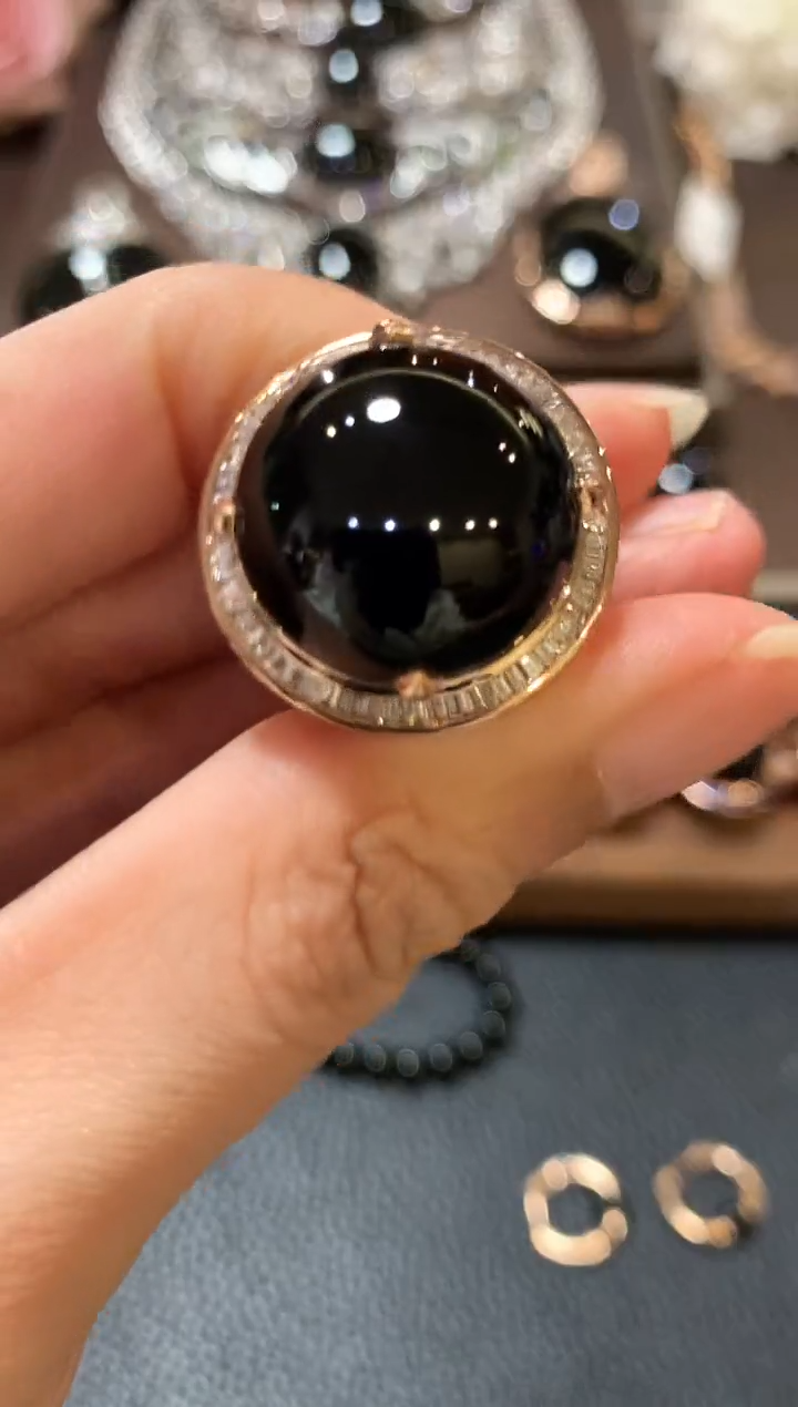 18K金镶嵌戒指翡翠静***活m27 
