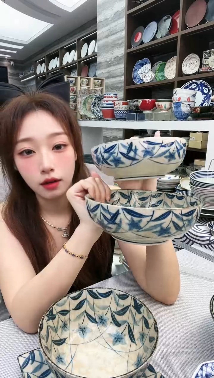 瓷黄泥桔梗钵17cm+15cm