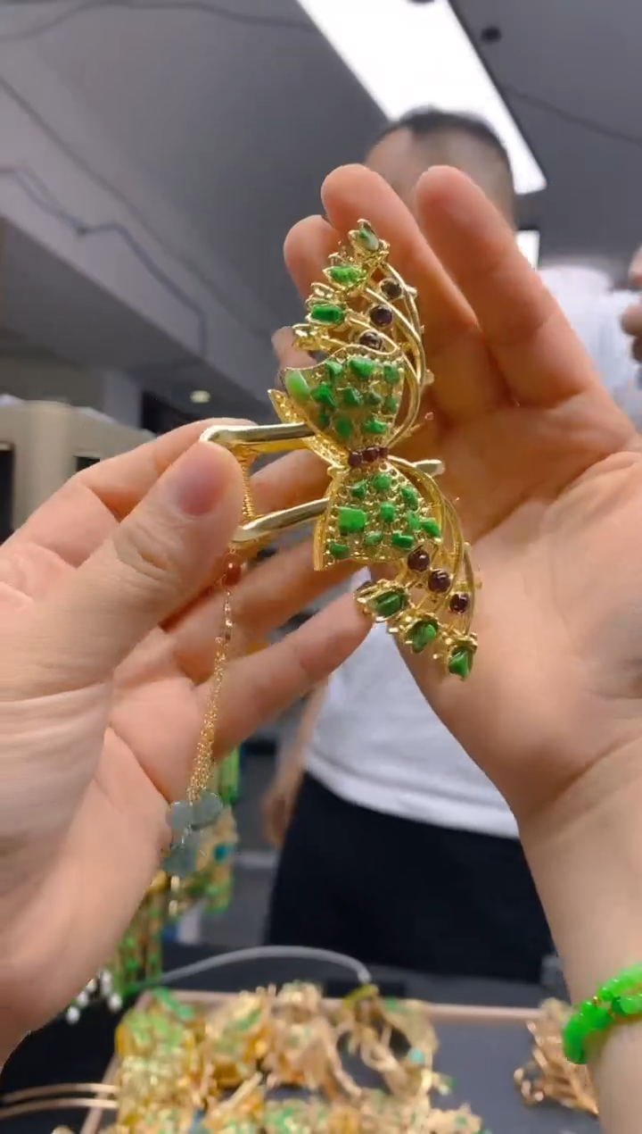 【闪购商品】翡翠耳饰合金0390翡翠发簪