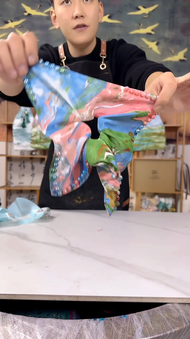 珍珠方巾 116 手工微瑕 不喜勿拍 不退不换 