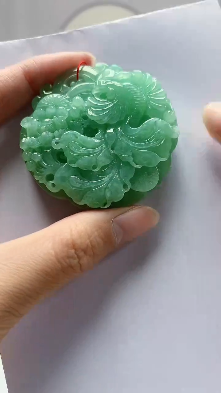 【闪购商品】定制翡翠未镶嵌4852zm-毛货挂件凤凰86