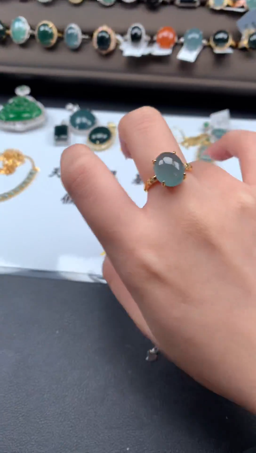 【闪购商品】翡翠戒指银S925镶嵌512124