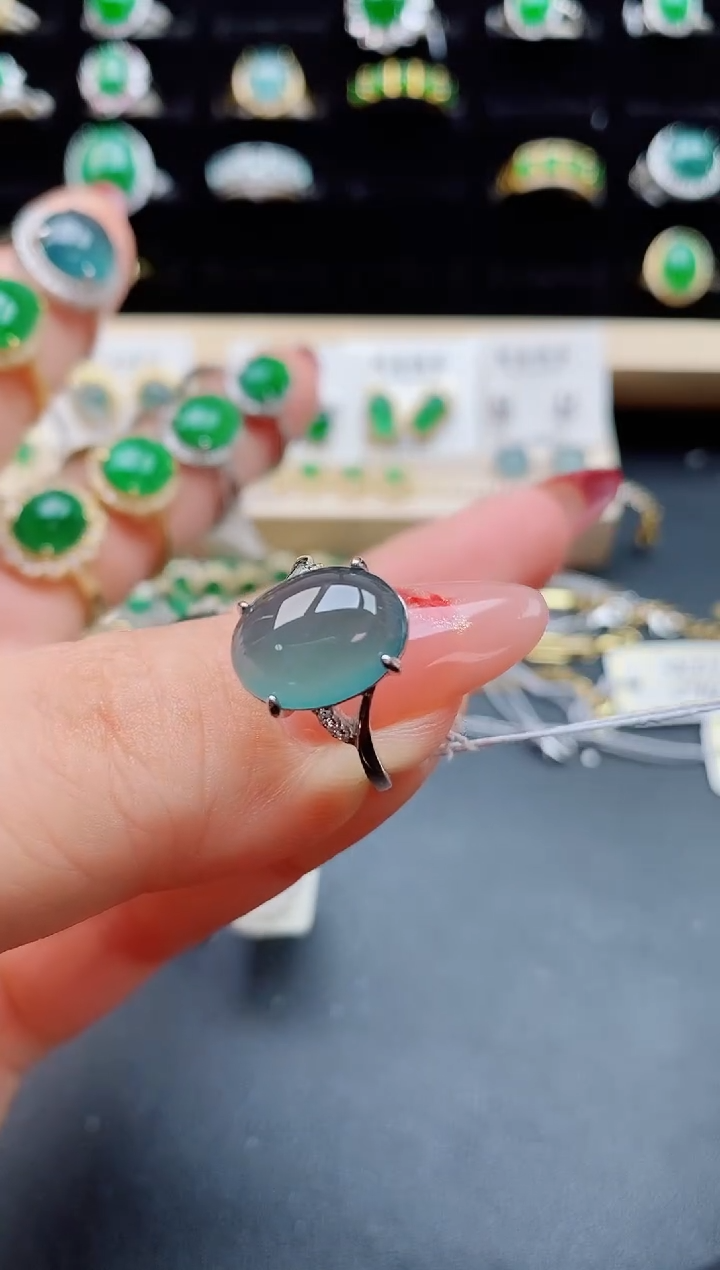 【闪购商品】翡翠戒指银S925镶嵌1213
