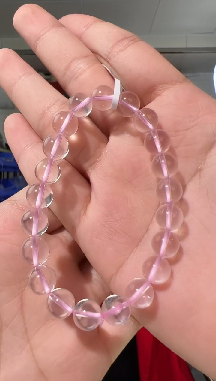 【闪购商品】水晶手串未镶嵌8mm星光粉水晶手串