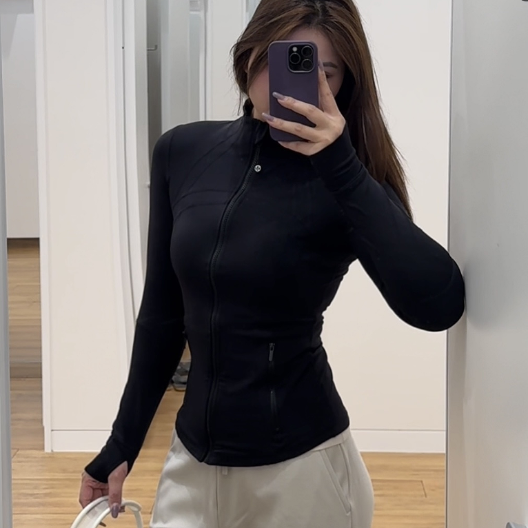 女士运动夹克健身运动立领紧身外套瑜伽上衣女