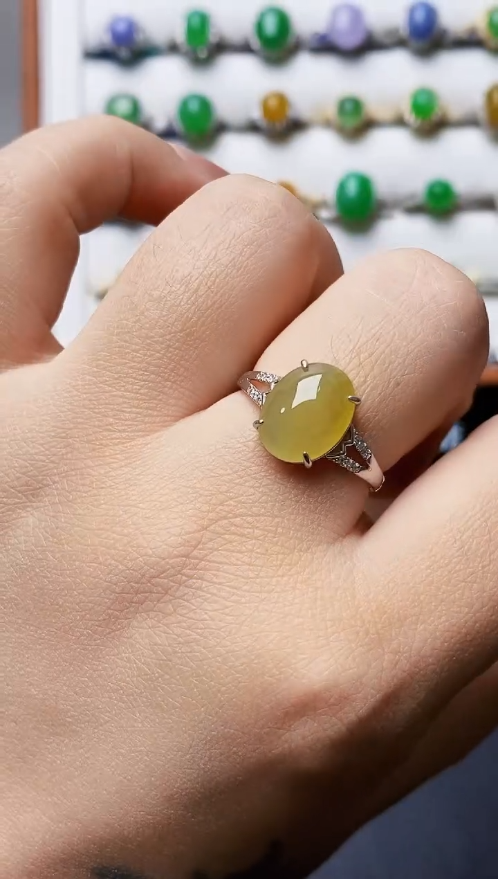 银S925镶嵌戒指翡翠0416