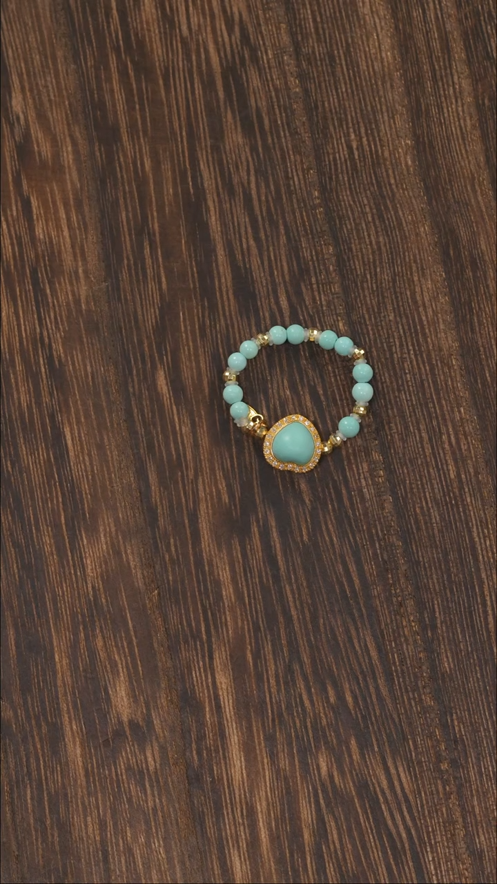 【闪购商品】绿松石戒指18K金镶嵌1