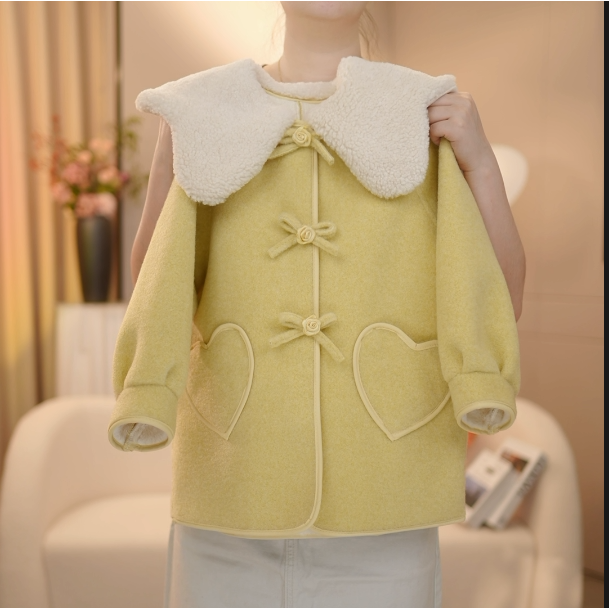 2024秋冬装加绒韩版时尚百搭加厚毛绒外套--Y3287