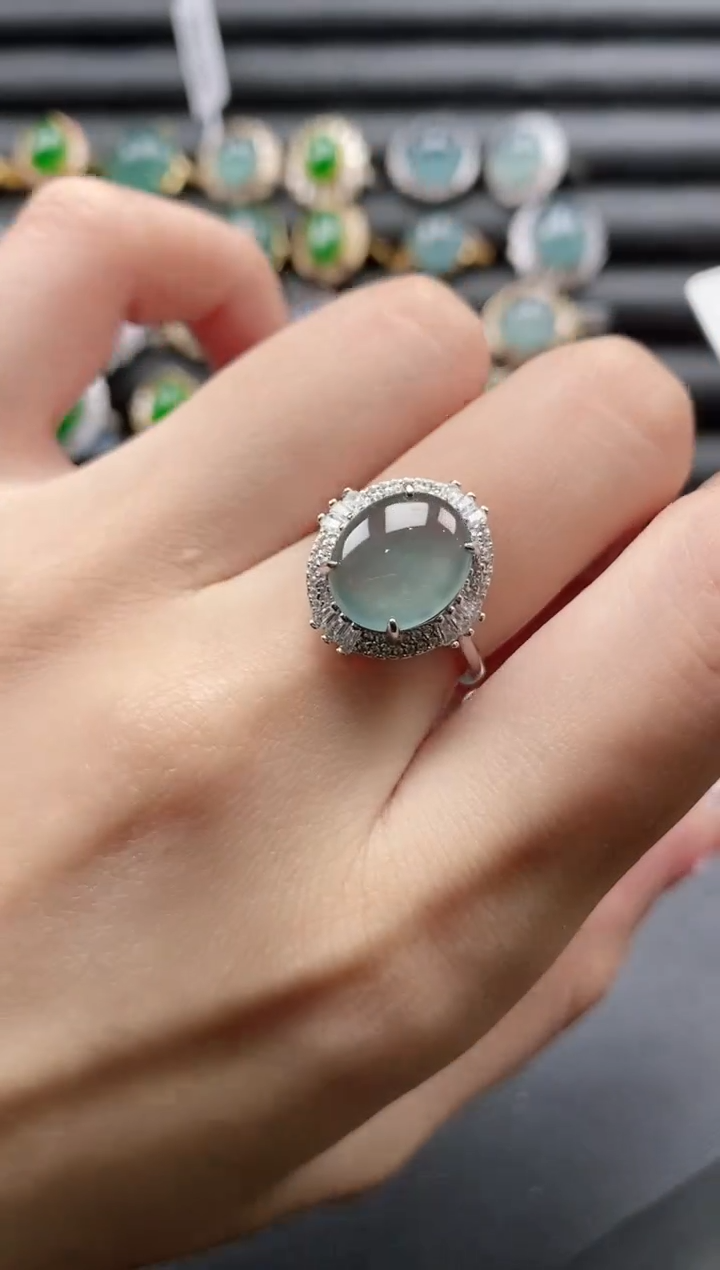 【闪购商品】翡翠戒指银S925镶嵌651151