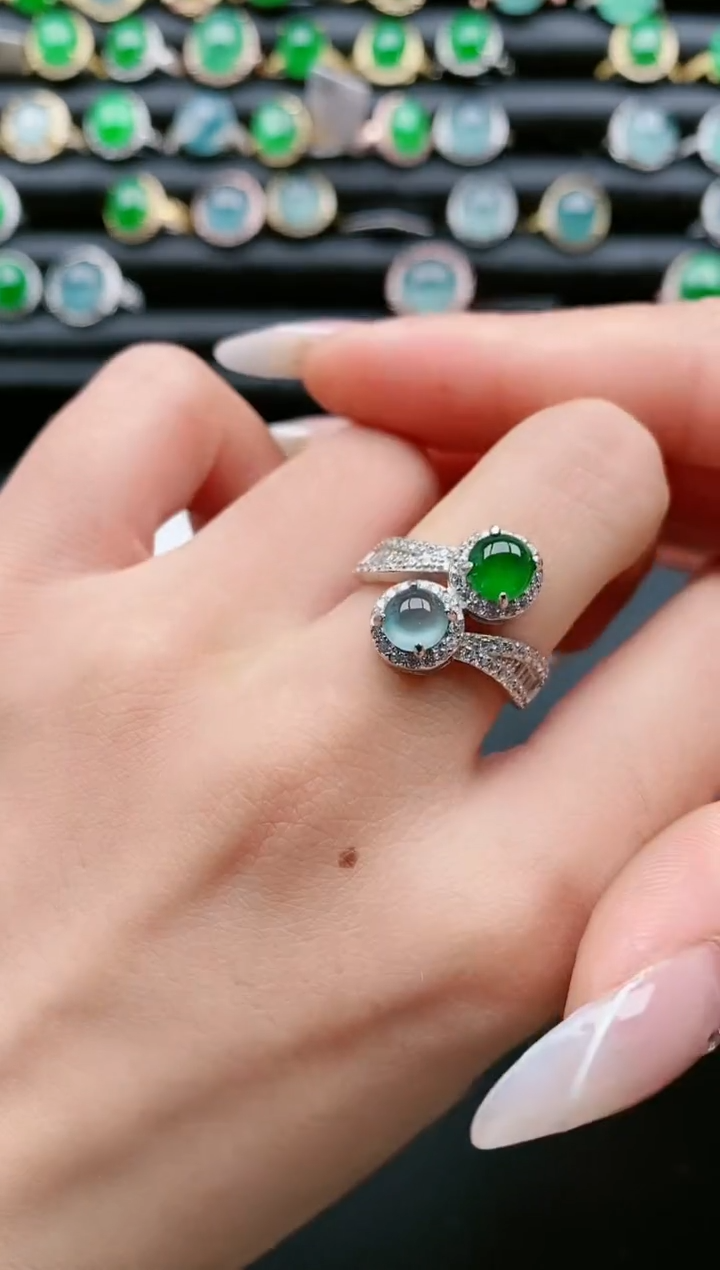 【闪购商品】翡翠戒指银S925镶嵌11111111