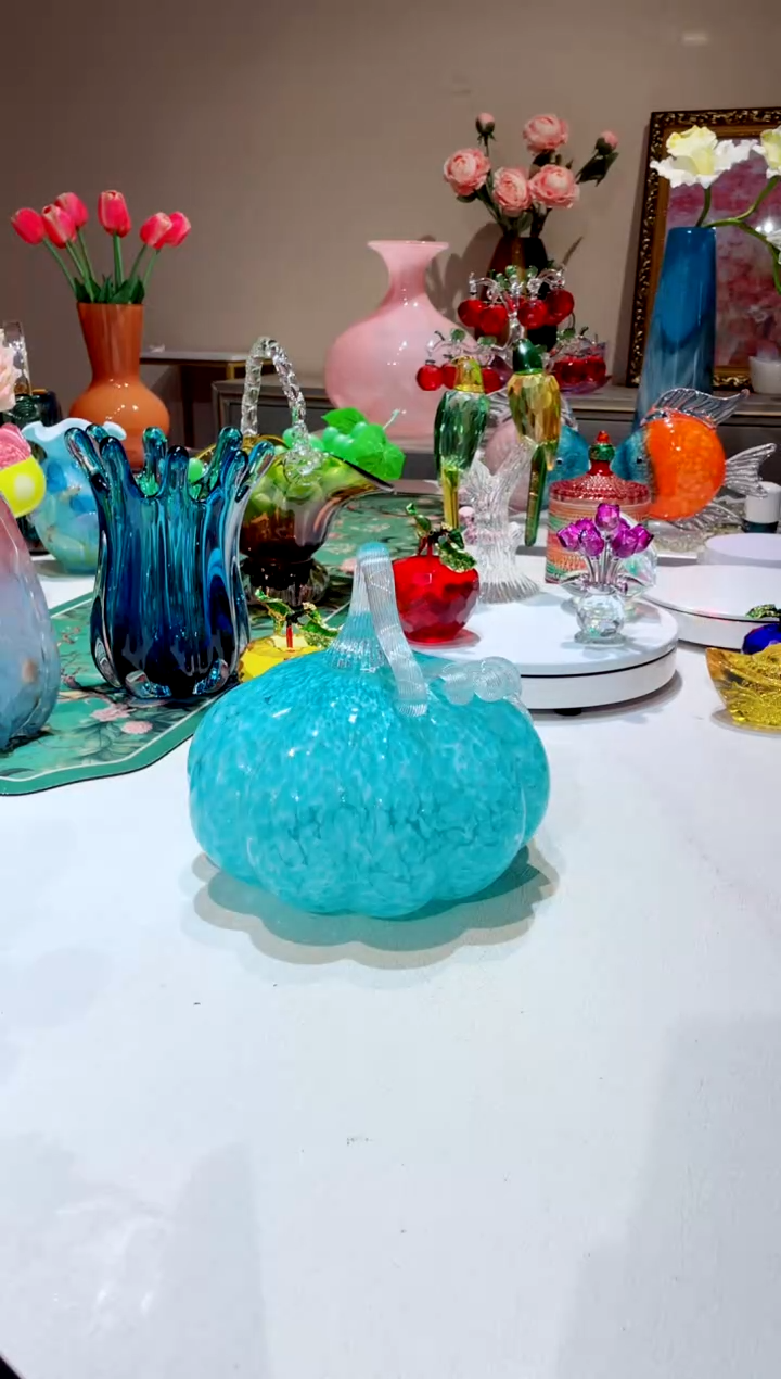 【闪购商品】琉璃手工艺品    提夫尼蓝南瓜