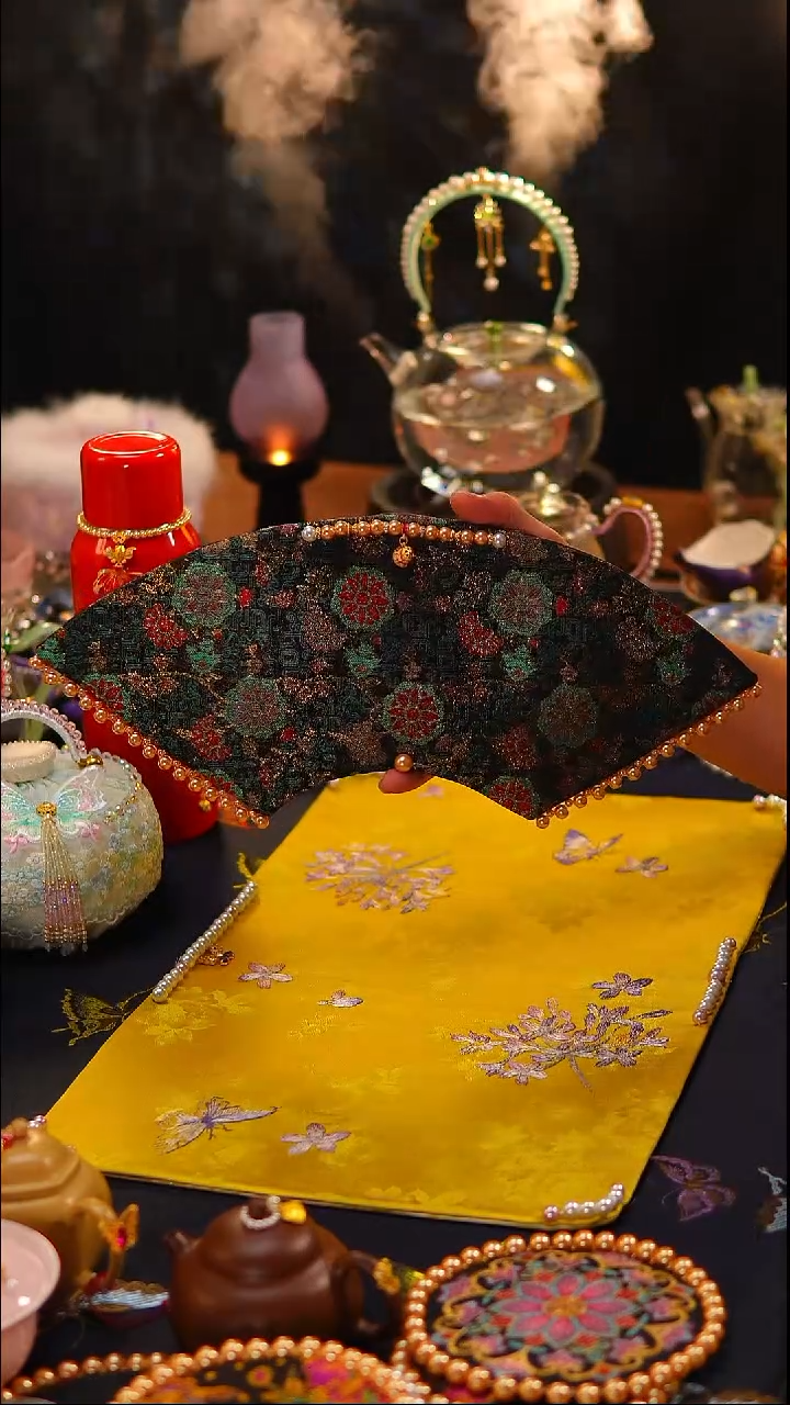 012扇形茶席40x18cm