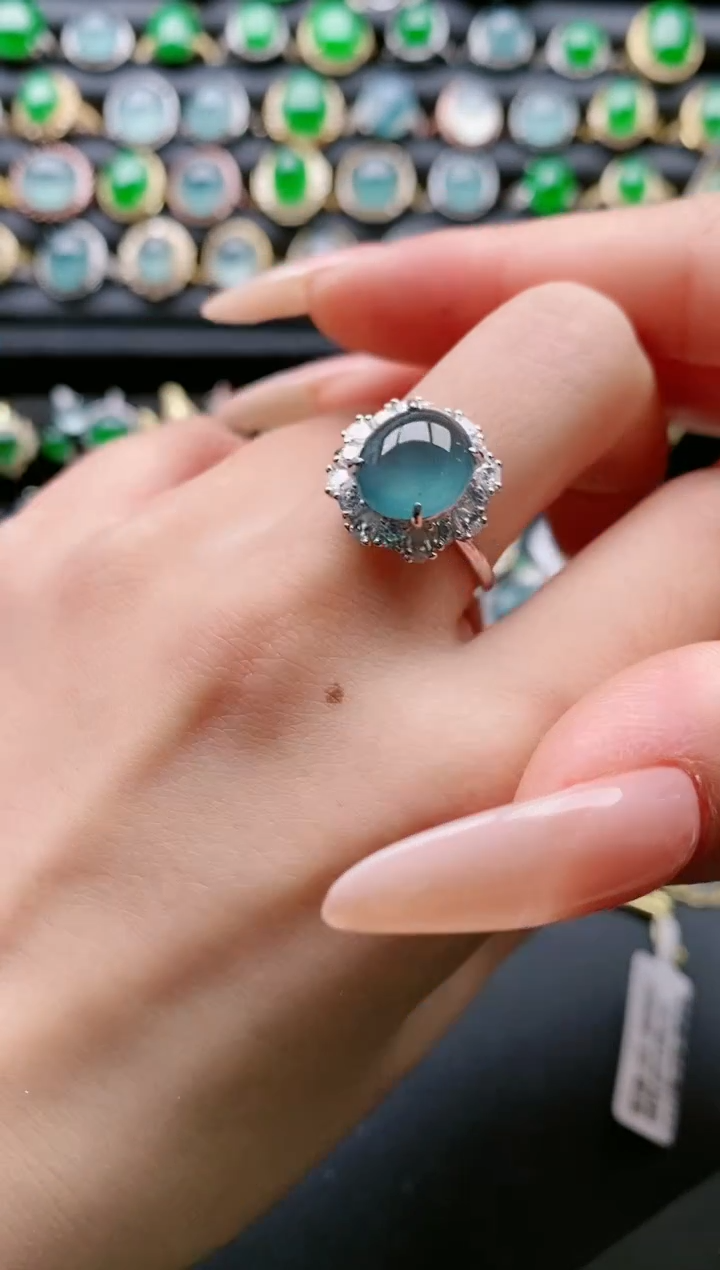 【闪购商品】翡翠戒指银S925镶嵌11111