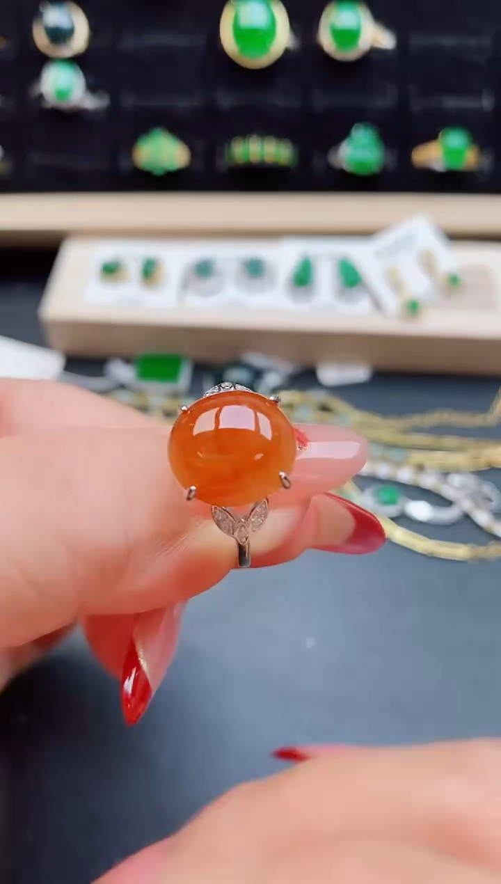 【闪购商品】翡翠戒指银S925镶嵌8055050