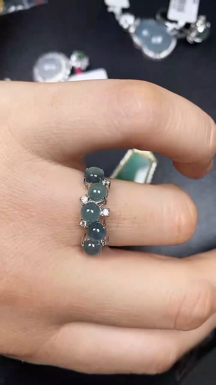 银S925镶嵌戒指翡翠3600