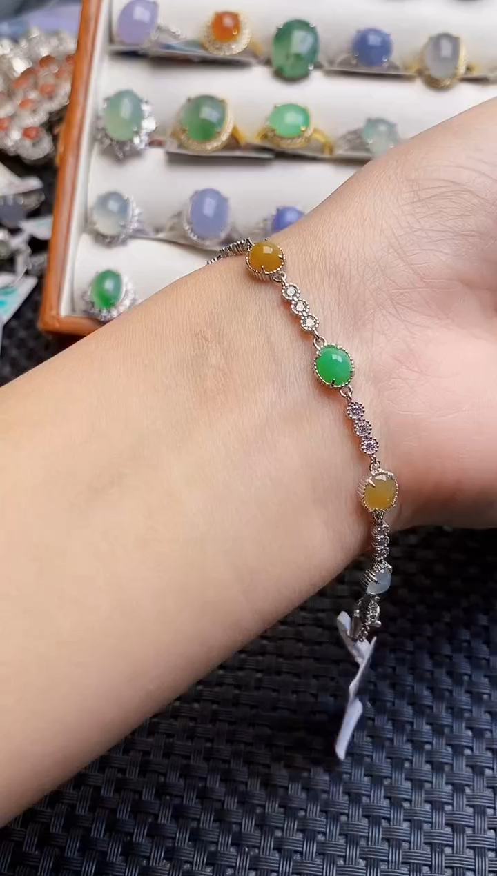 银S925镶嵌戒指翡翠6355