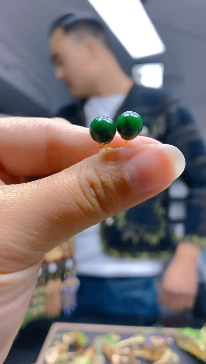 【闪购商品】翡翠耳饰合金0413翡翠耳钉