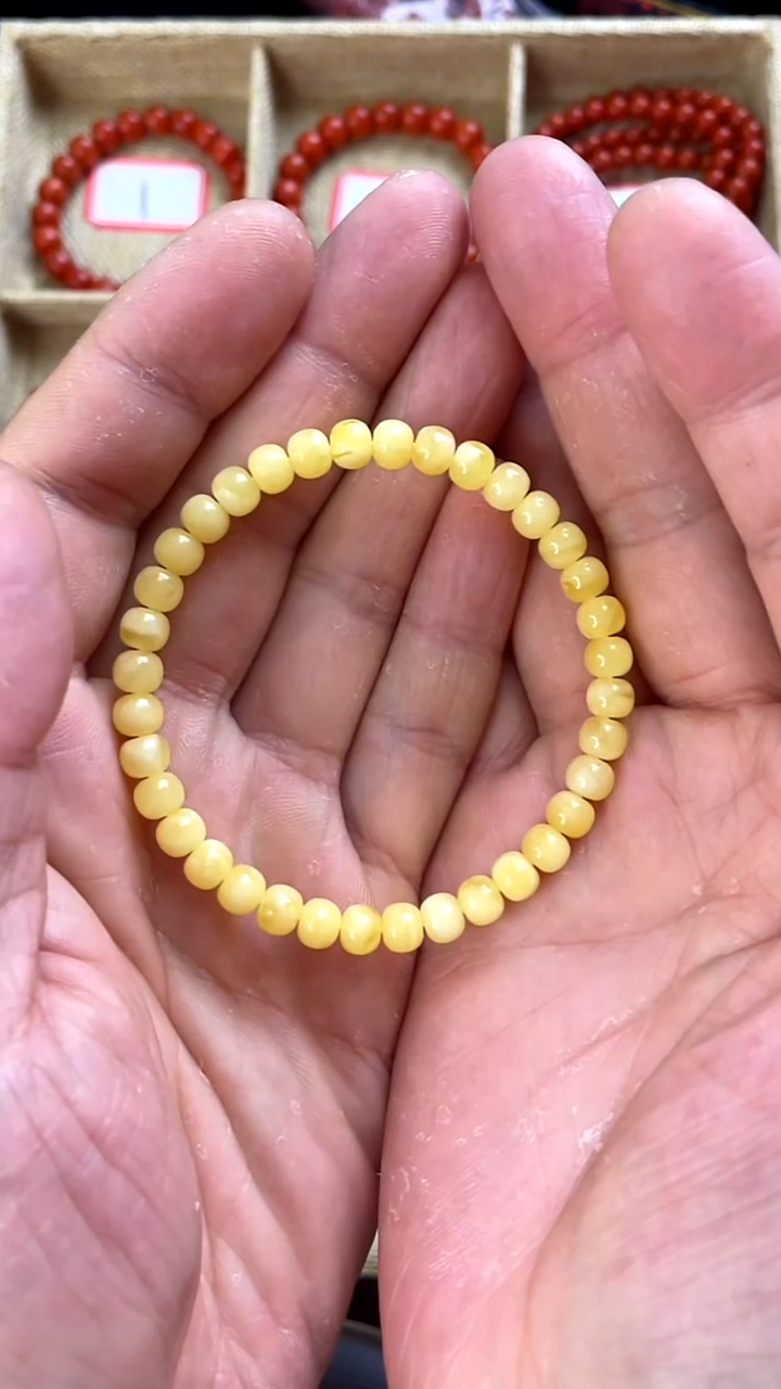 未镶嵌蜜蜡手链蜜蜡老型手串5*6