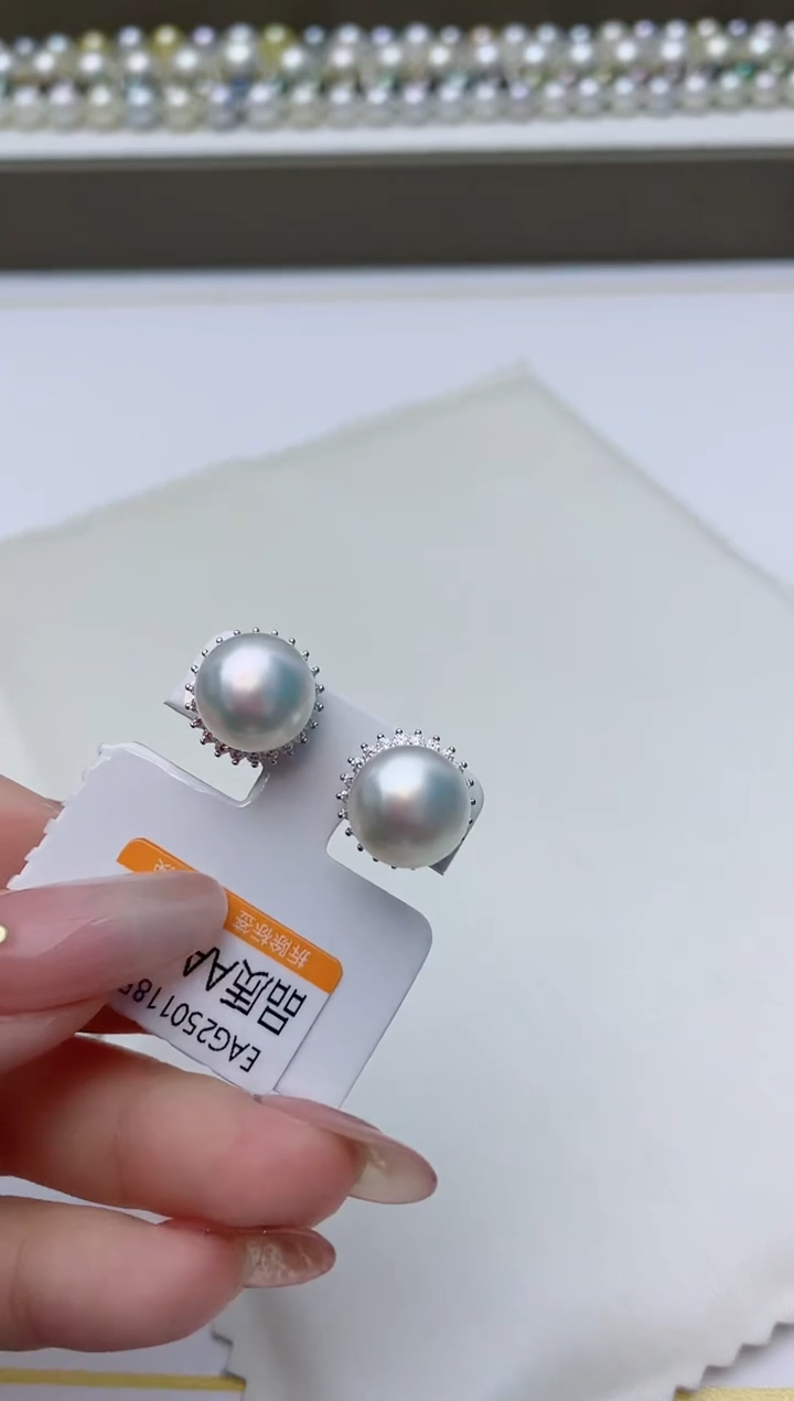 【闪购商品】海水珍珠耳饰银S925镶嵌A17