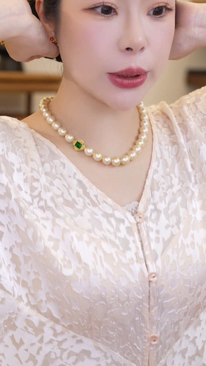 【闪购商品】海水珍珠巴洛克项链18K金镶嵌ZS