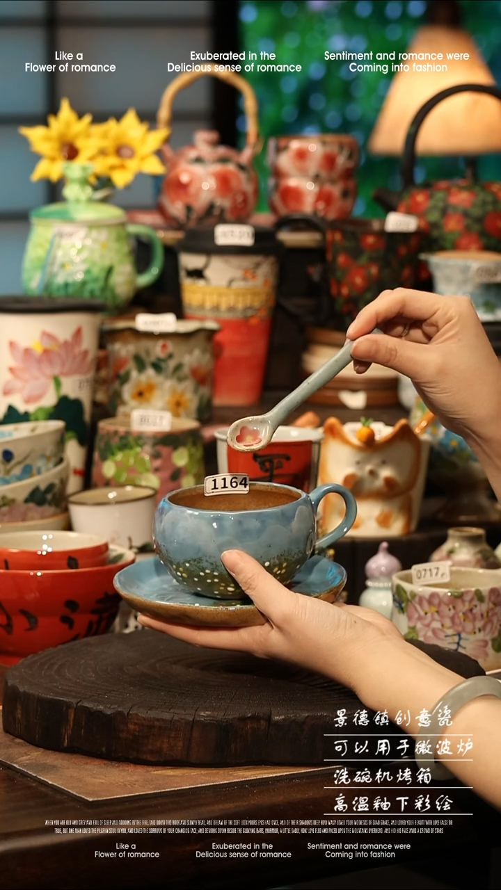 陶瓷景德镇高温釉下彩手工手绘款式@A1164@