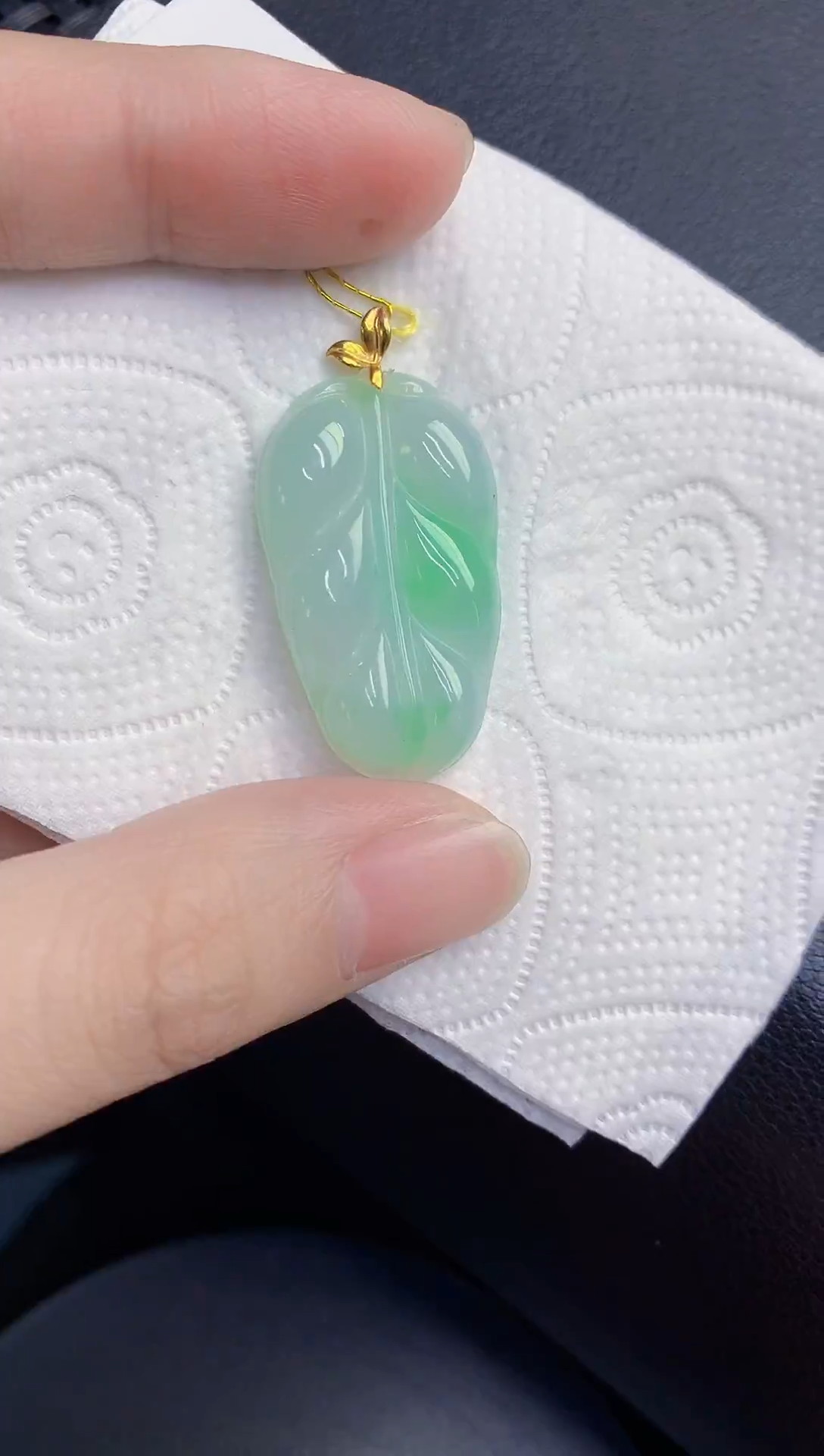 颈饰18K金镶嵌翡翠天然翡翠缅甸A货