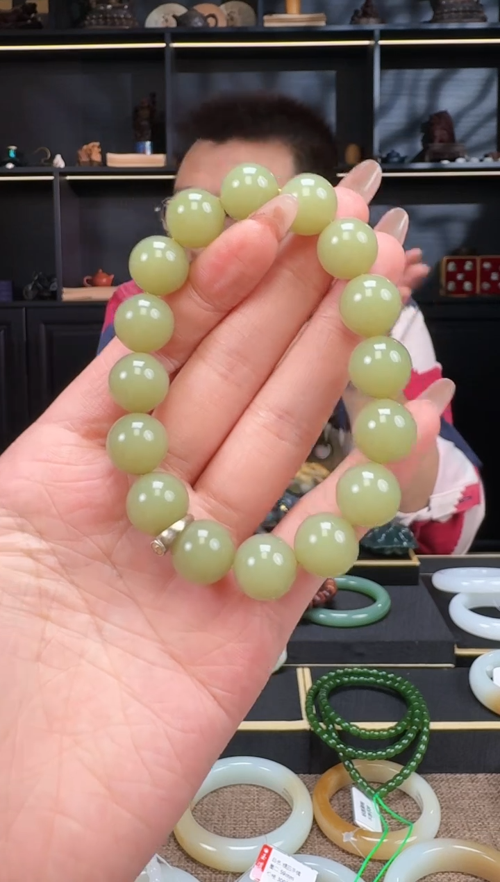 【闪购商品】和田玉1未镶嵌14mm黄口手串
