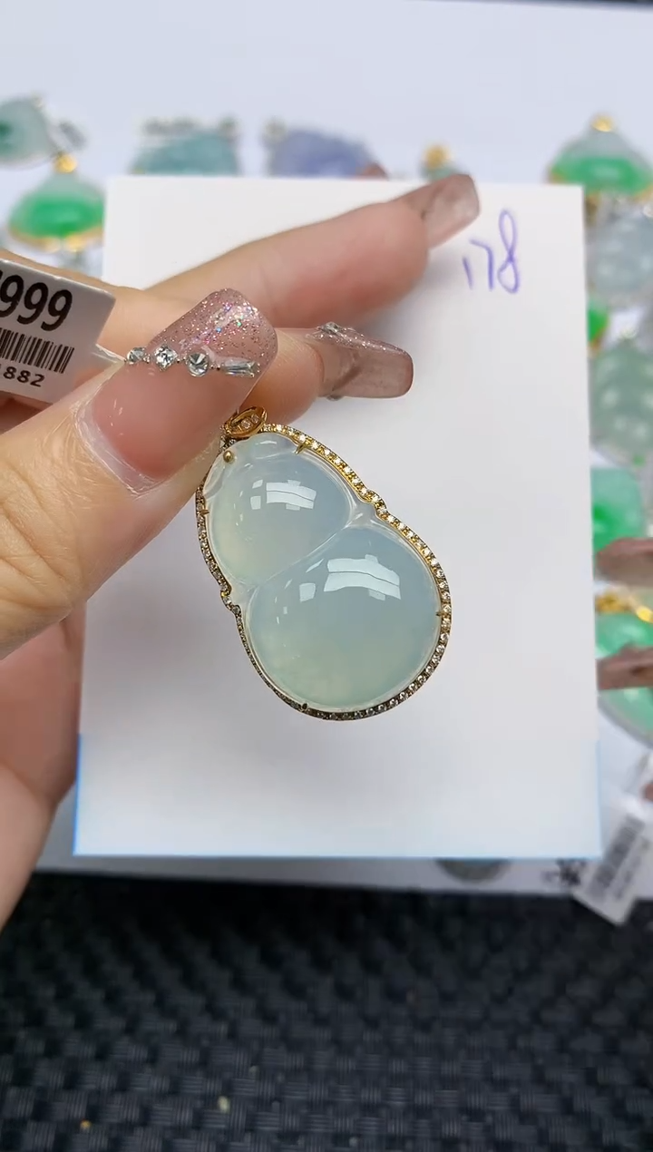 【闪购商品】翡翠颈饰18K金镶嵌天然A货翡翠 178