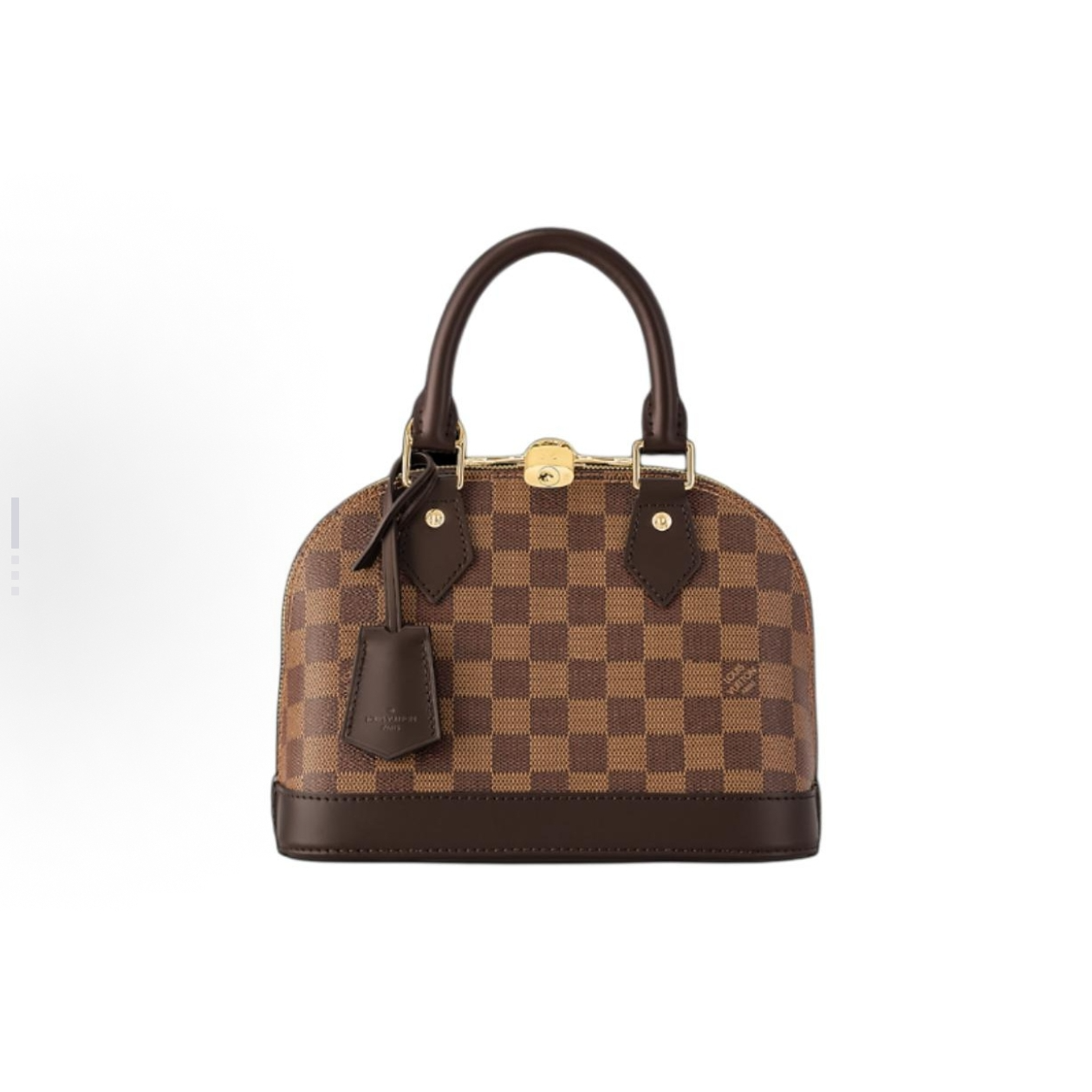 99新 LouisVuitton/路易威登 LV棕棋盘格Alma贝壳BB 手提斜挎包