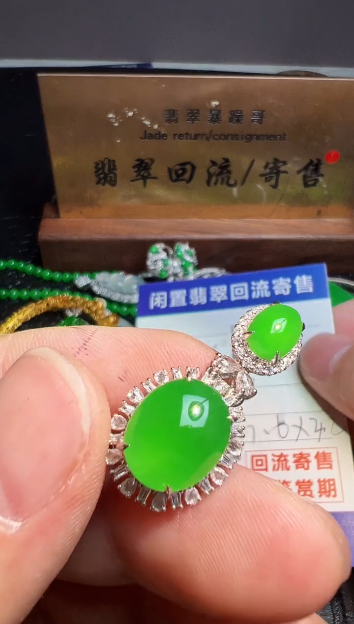 【闪购商品】翡翠颈饰18K金镶嵌翡翠回流