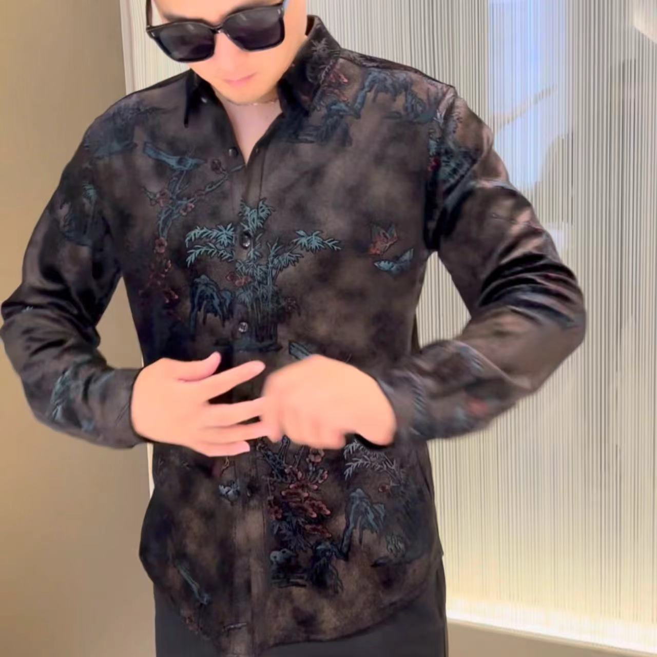 262908 166男士新款时尚潮流休闲唐装外套